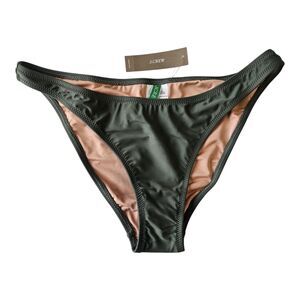 J. CREW M Heritage 1989 Bikini Bottom Green High Leg Cheeky MP209 Lined NEW NWT